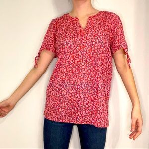 Talbots Tie-Sleeve Daisy Blouse
